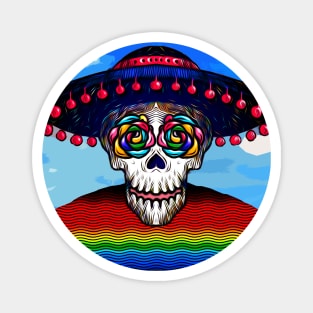 Day of the Dead Abstract Mariachi Calavera Skeleton Magnet